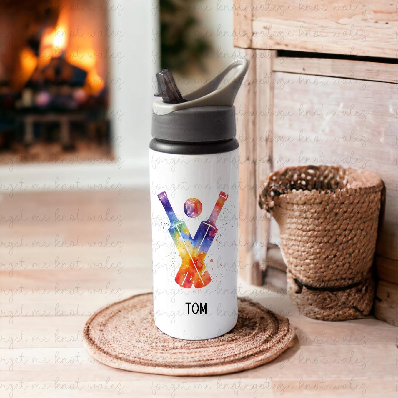 Cricket Bats Mug, Personalised Mug With Colourful Abstract Cricket Design, Gift For Him