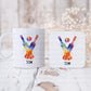 Cricket Bats Mug, Personalised Mug With Colourful Abstract Cricket Design, Gift For Him