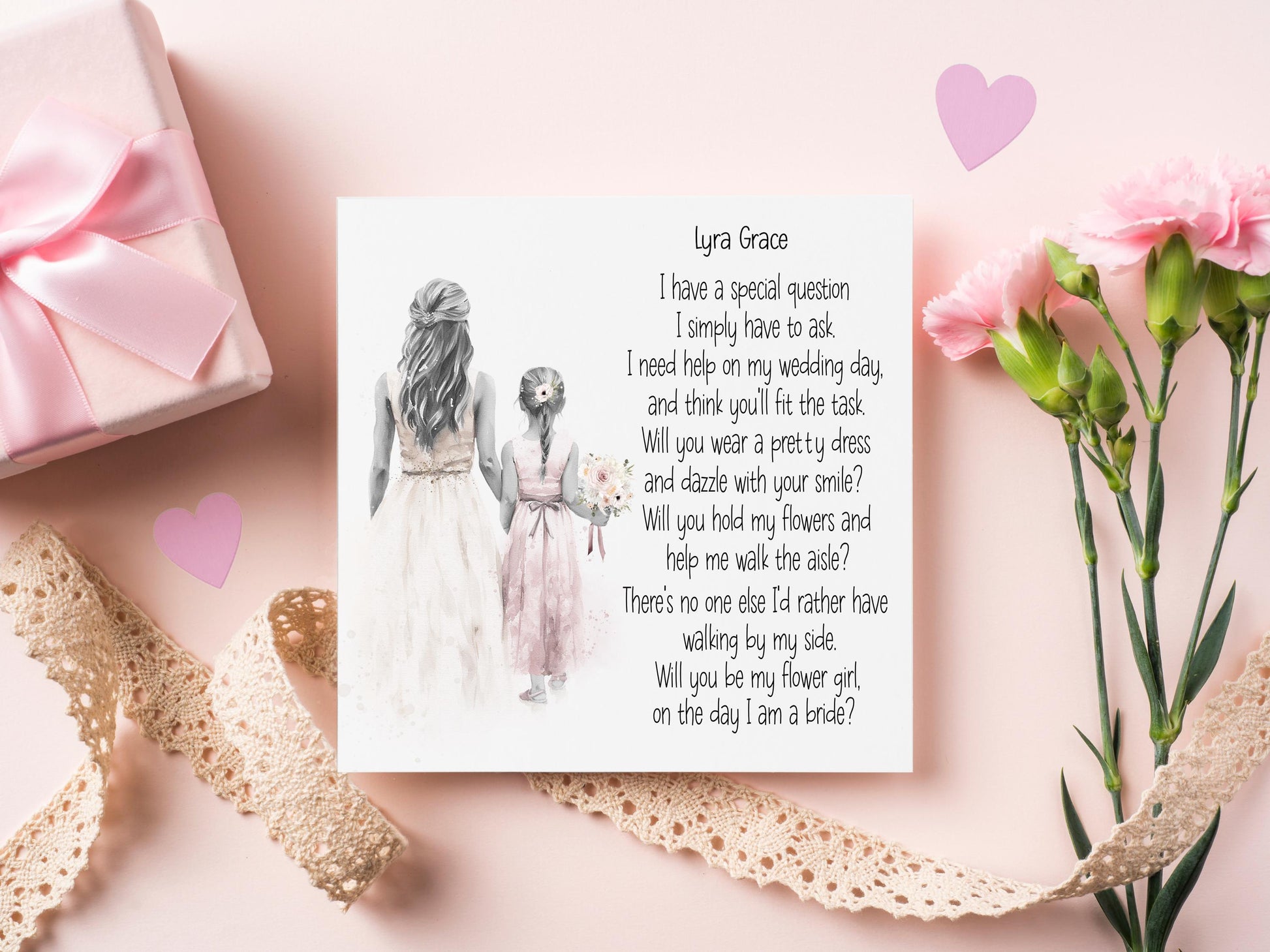 Flower Girl Proposal Card, Personalised Flower Girl Proposal Card, Will You Be My Flower Girl? Niece Flower Girl Proposal