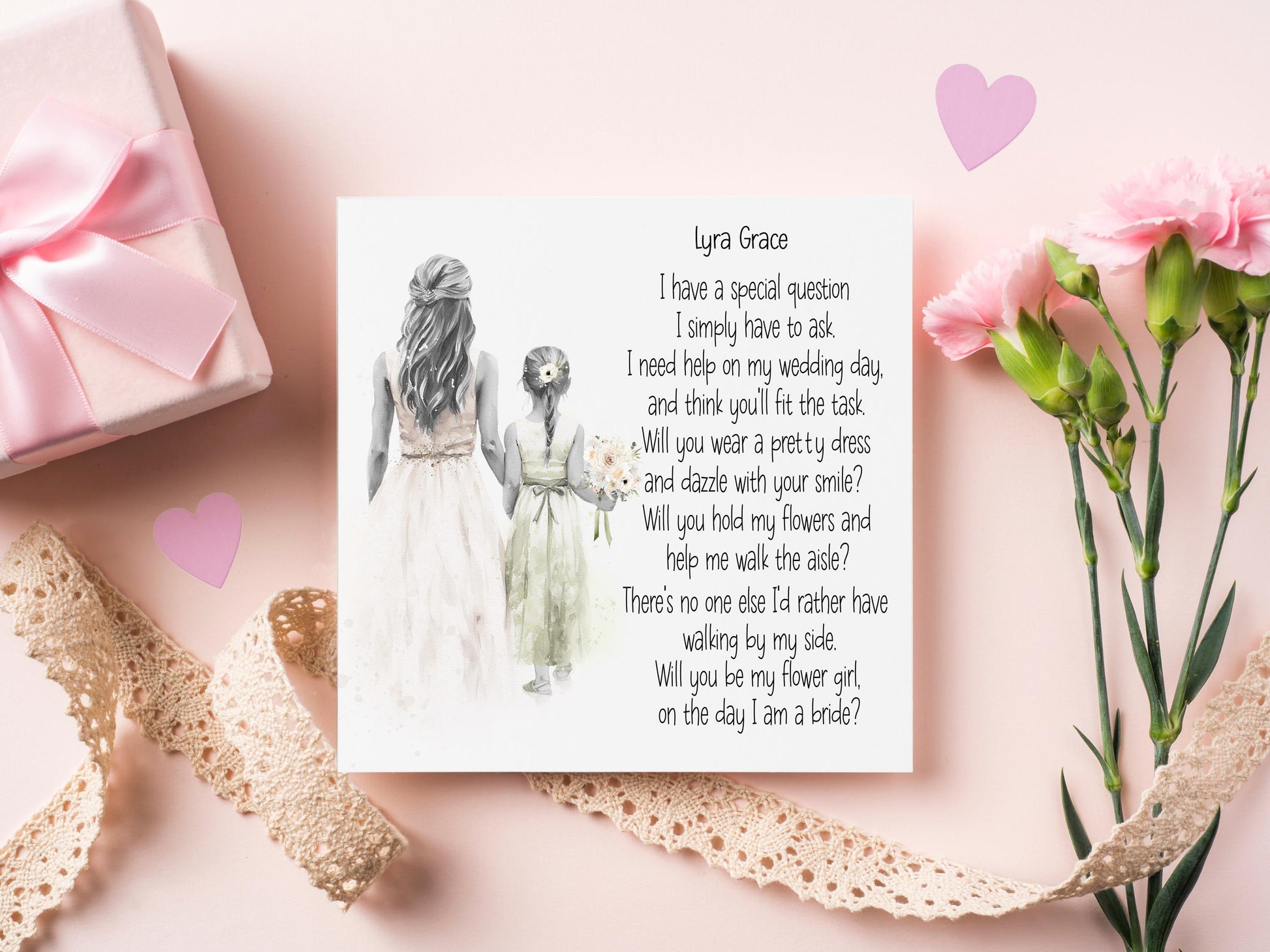 Flower Girl Proposal Card, Personalised Flower Girl Proposal Card, Will You Be My Flower Girl? Niece Flower Girl Proposal