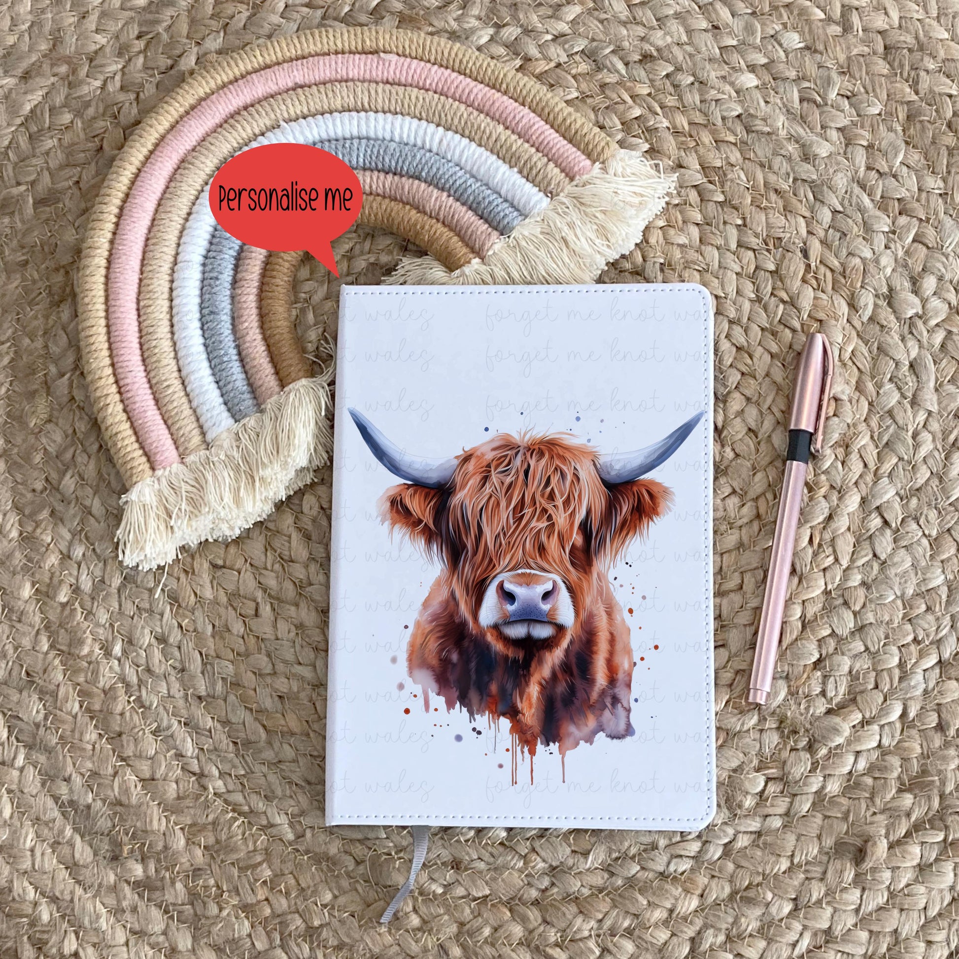 Highland Cow Cushion Gift, Personalised Highland Cow Cushion Gift, Friend Gift, Highland Cow