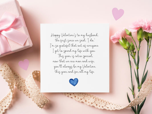 Husband Valentine Card, 1st Valentine's Day Married Card, Valentine Card For Husband