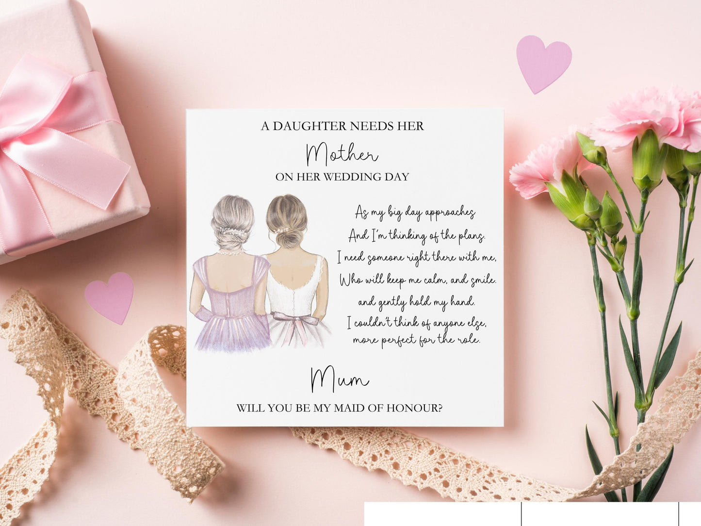 Maid of Honour Proposal Card, Personalised Matron Of Honour Proposal Card, Will You Be My Maid Of Honour? Mother of the Bride Proposal