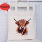 Highland Cow Tote Bag, Personalised Dog Tote Bag, Personalised Gift For Her, Gift for Friend, Gift For Nana, Gift For Mum