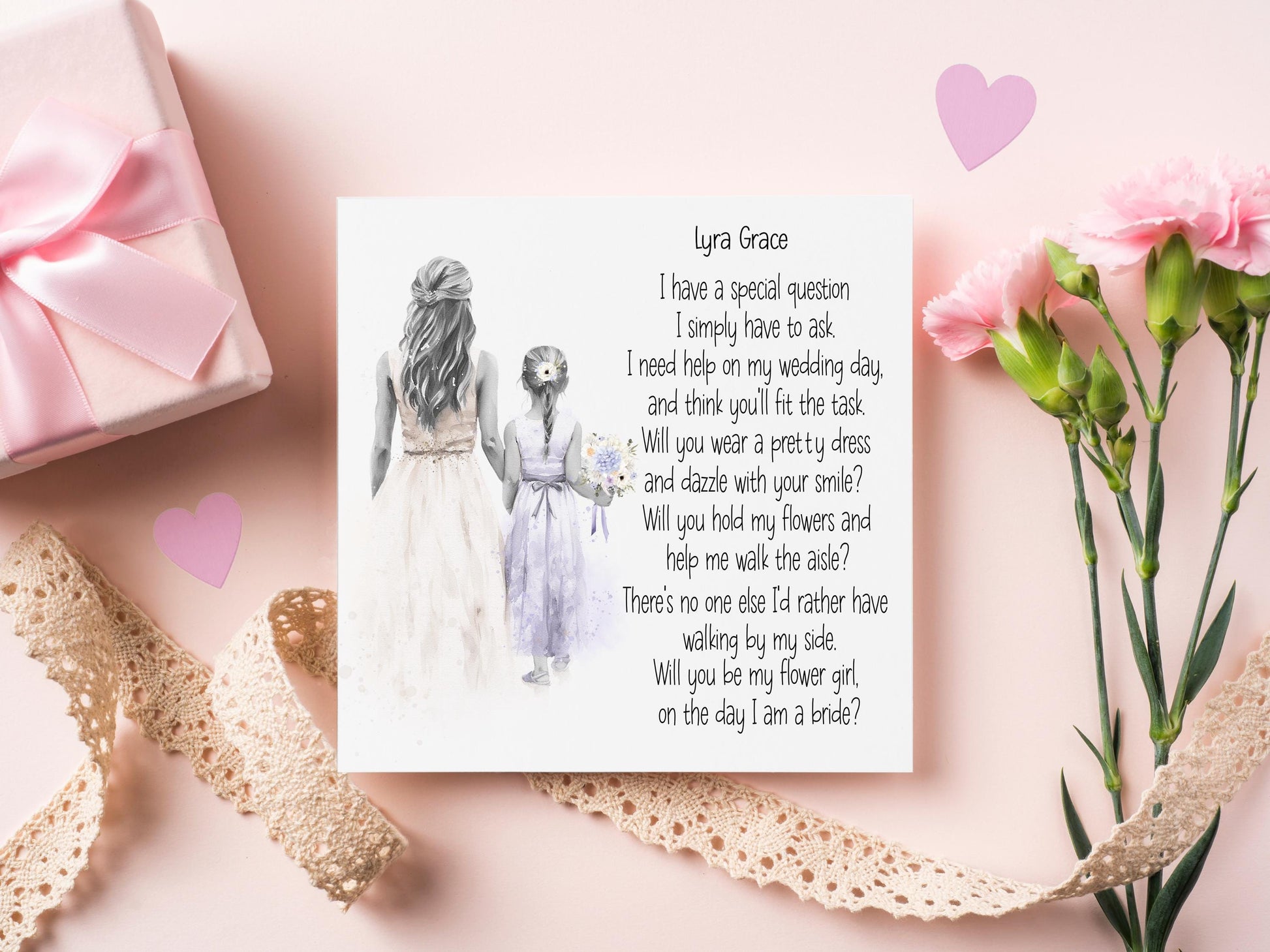 Flower Girl Proposal Card, Personalised Flower Girl Proposal Card, Will You Be My Flower Girl? Niece Flower Girl Proposal