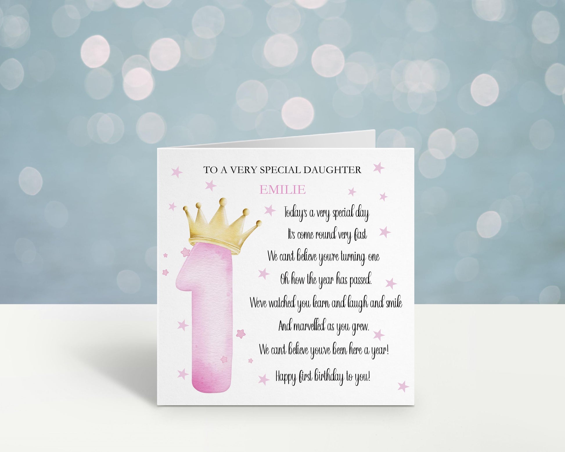 Granddaughter Personalised First Birthday Card, For A Special Little Girl, Great Niece 1st Birthday Poem