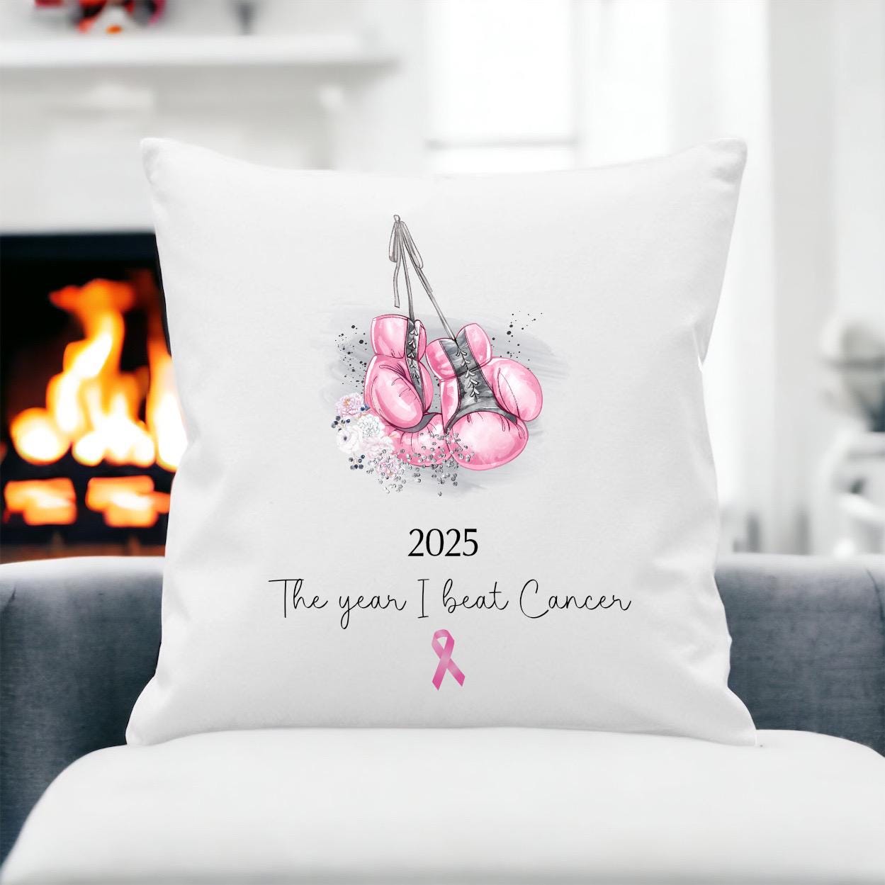 The Year I Beat Cancer Cushion, Cancer Free Gift, Cancer Care Gift, Cancer Cushion