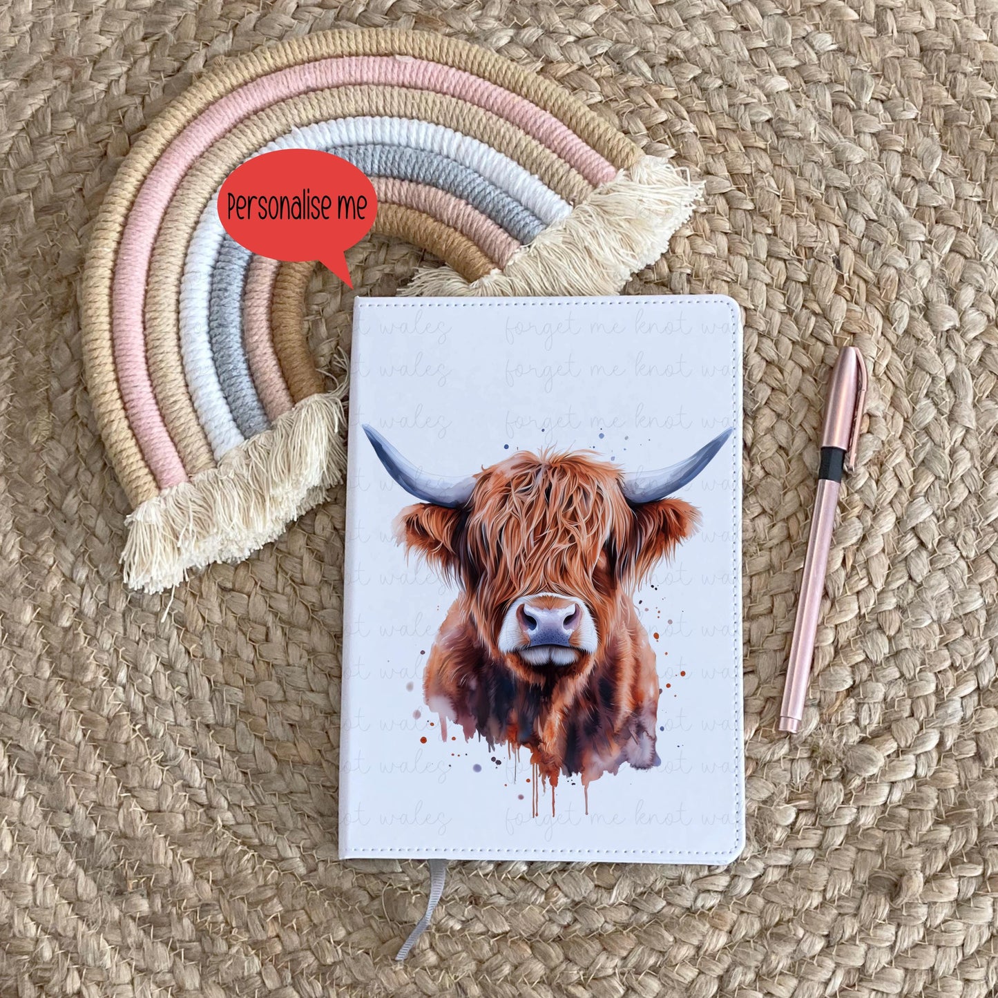 Highland Cow Tote Bag, Personalised Dog Tote Bag, Personalised Gift For Her, Gift for Friend, Gift For Nana, Gift For Mum