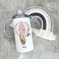 Personalised Hot Air Balloon With Safari Animals Sippy Cup, Safari Animal Gifts, Kids Beaker, Sippy Cup With Handles, Tumbler