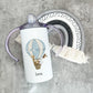 Personalised Hot Air Balloon With Safari Animals Sippy Cup, Safari Animal Gifts, Kids Beaker, Sippy Cup With Handles, Tumbler