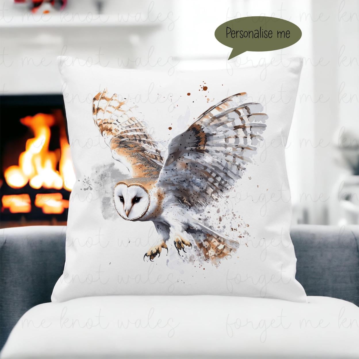 Owl Cushion Gift, Owl Gift For Friend,Flying Owl Pillow, Personalised Cushion Gift