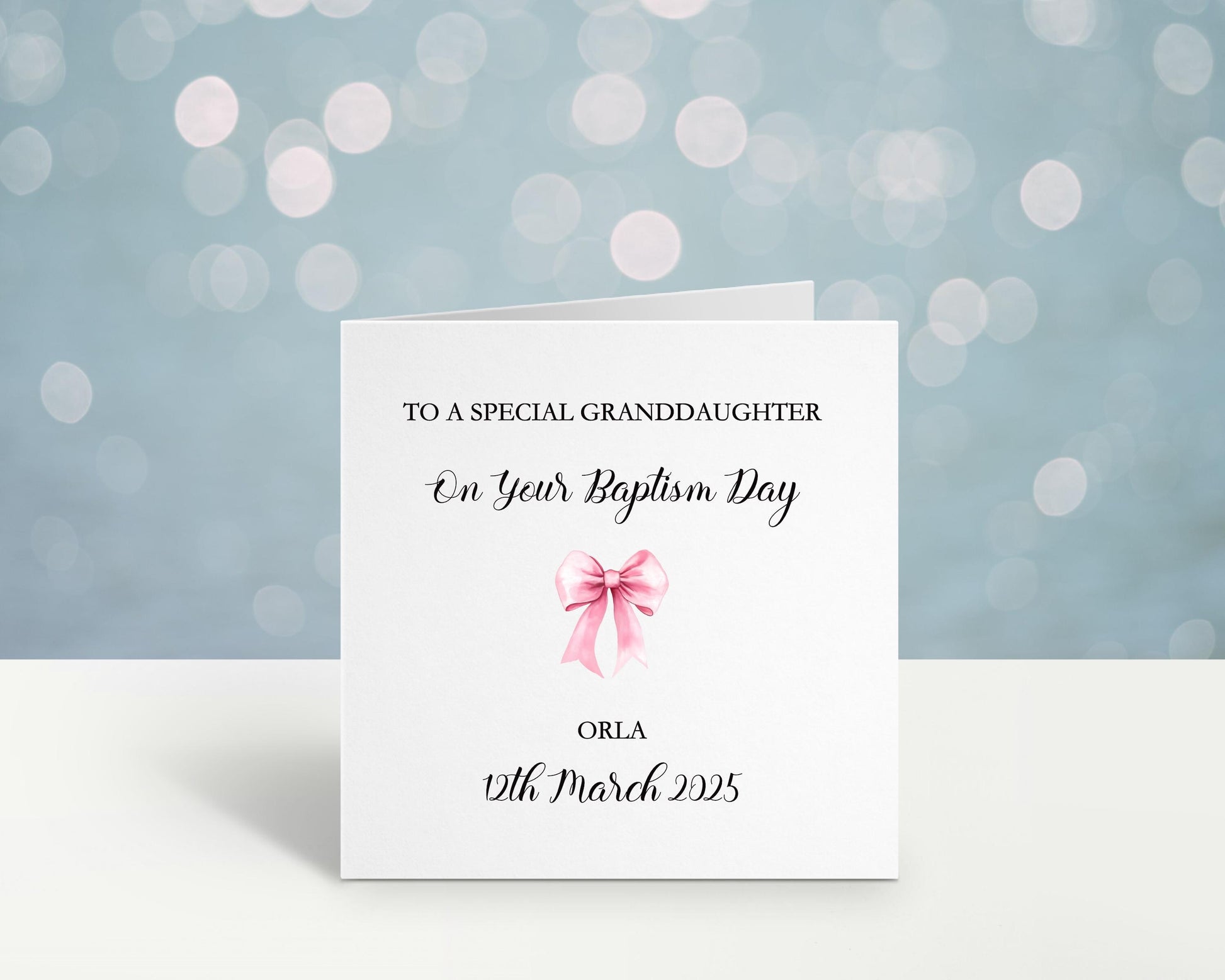 Baptism Card Girl, Personalised Baptism Card For Great Granddaughter, Christening Card
