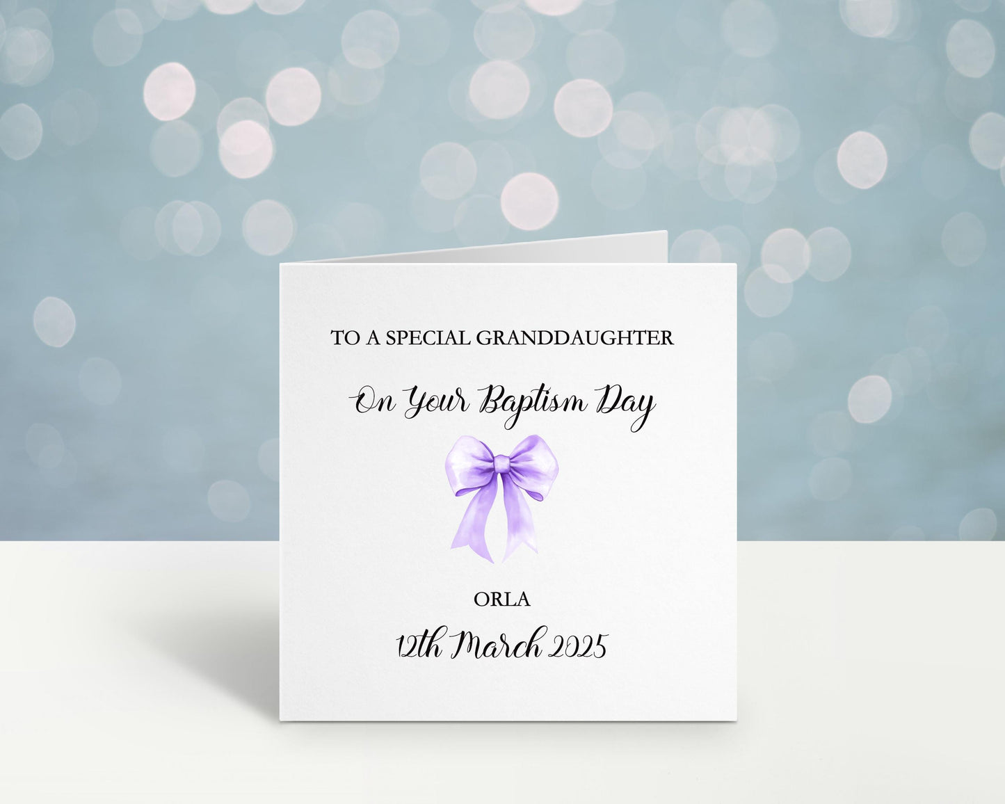 Baptism Card Girl, Personalised Baptism Card For Granddaughter, Christening Card, Great Granddaughter Baptism Card, Great Niece Baptism Card