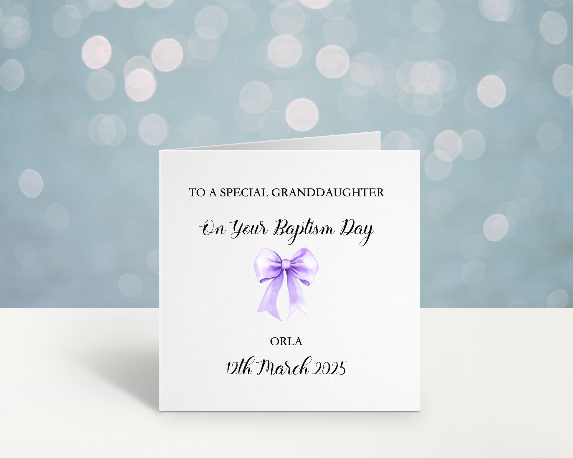 Baptism Card Girl, Personalised Baptism Card For Granddaughter, Christening Card, Great Granddaughter Baptism Card, Great Niece Baptism Card
