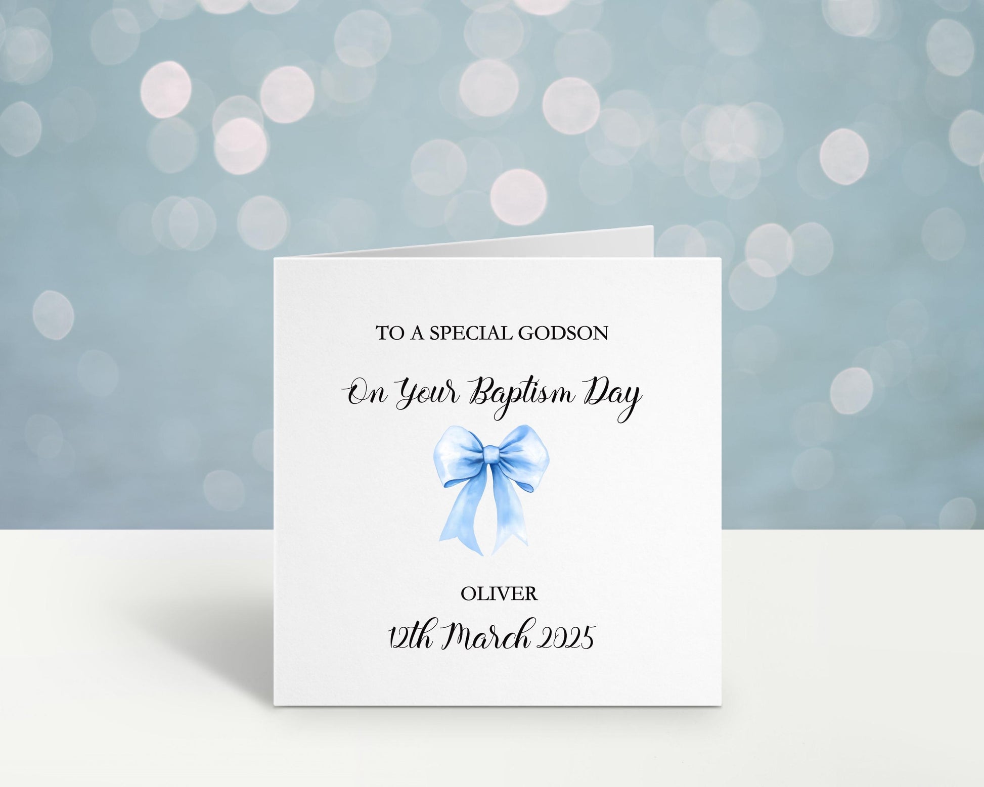 Baptism Card Grandson, Personalised Baptism Card For Great Grandson, Christening Card, Baptism Card For Great Nephew, Baptism Card For Son