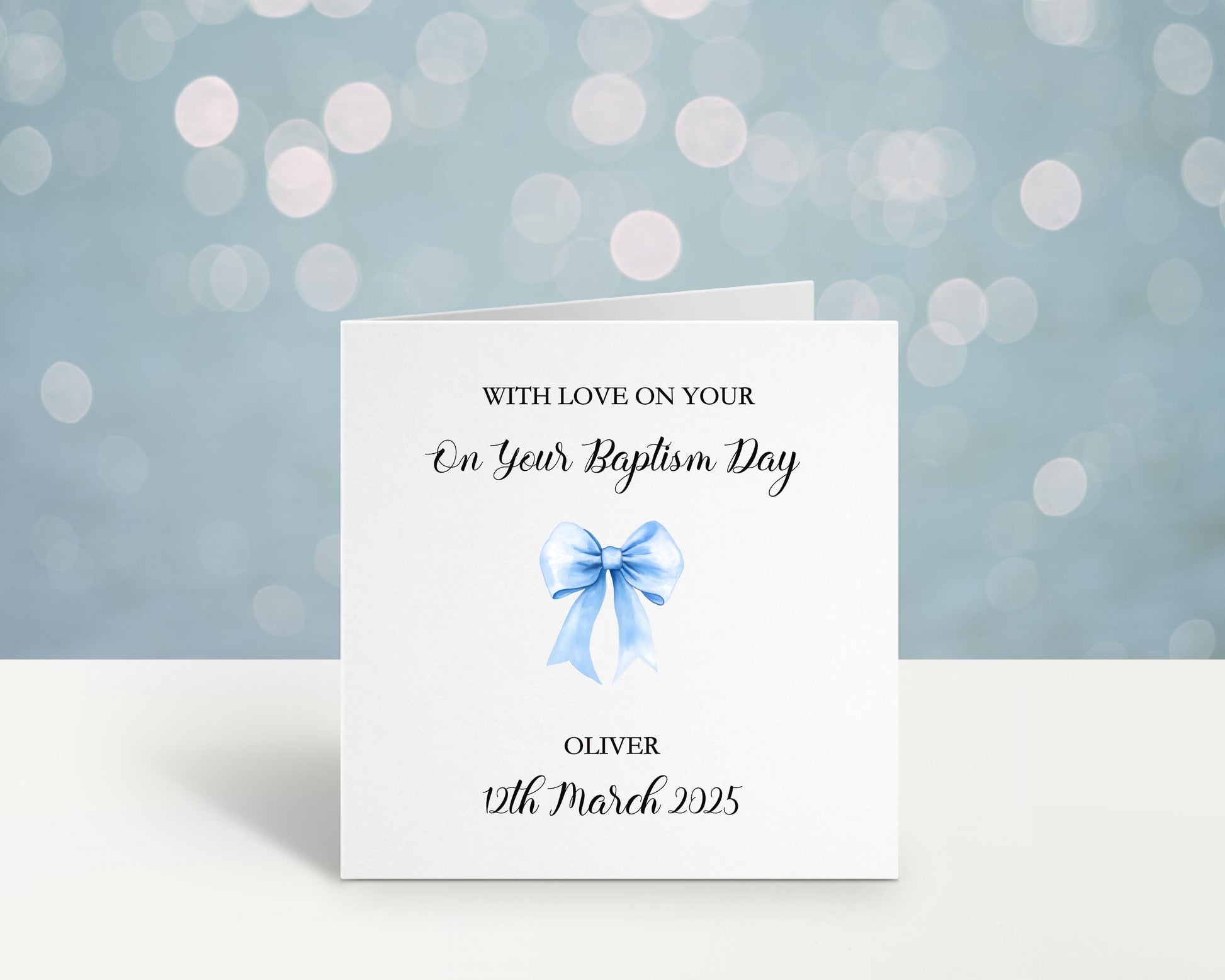 Baptism Card, Personalised Baptism Card For Boys
