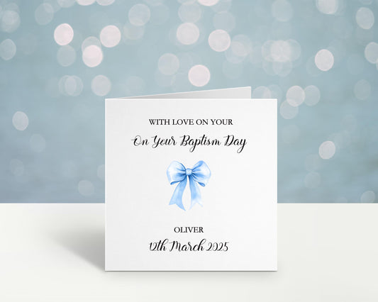 Baptism Card, Personalised Baptism Card For Boys