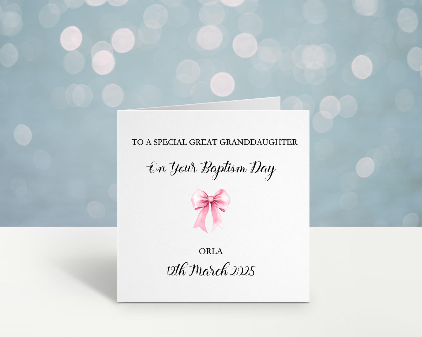 Baptism Card Girl, Personalised Baptism Card For Granddaughter, Christening Card