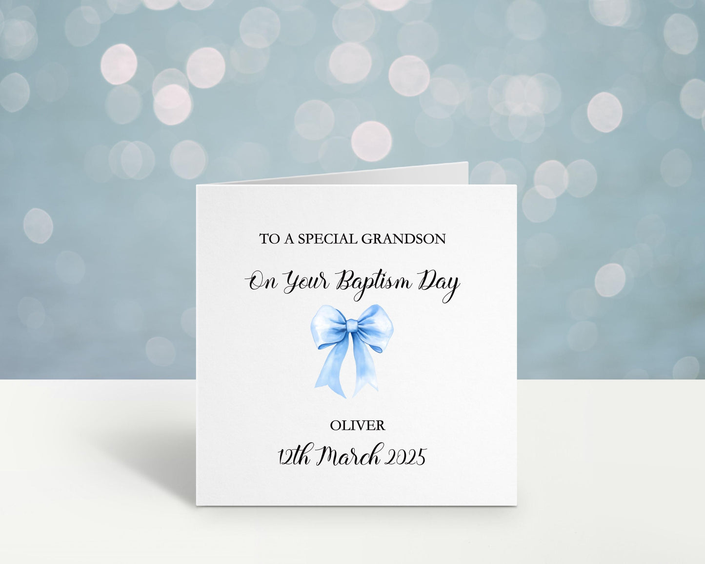 Baptism Card Son, Personalised Baptism Card For Grandson, Christening Card, Baptism Card For Great Nephew, Baptism Card For Godson