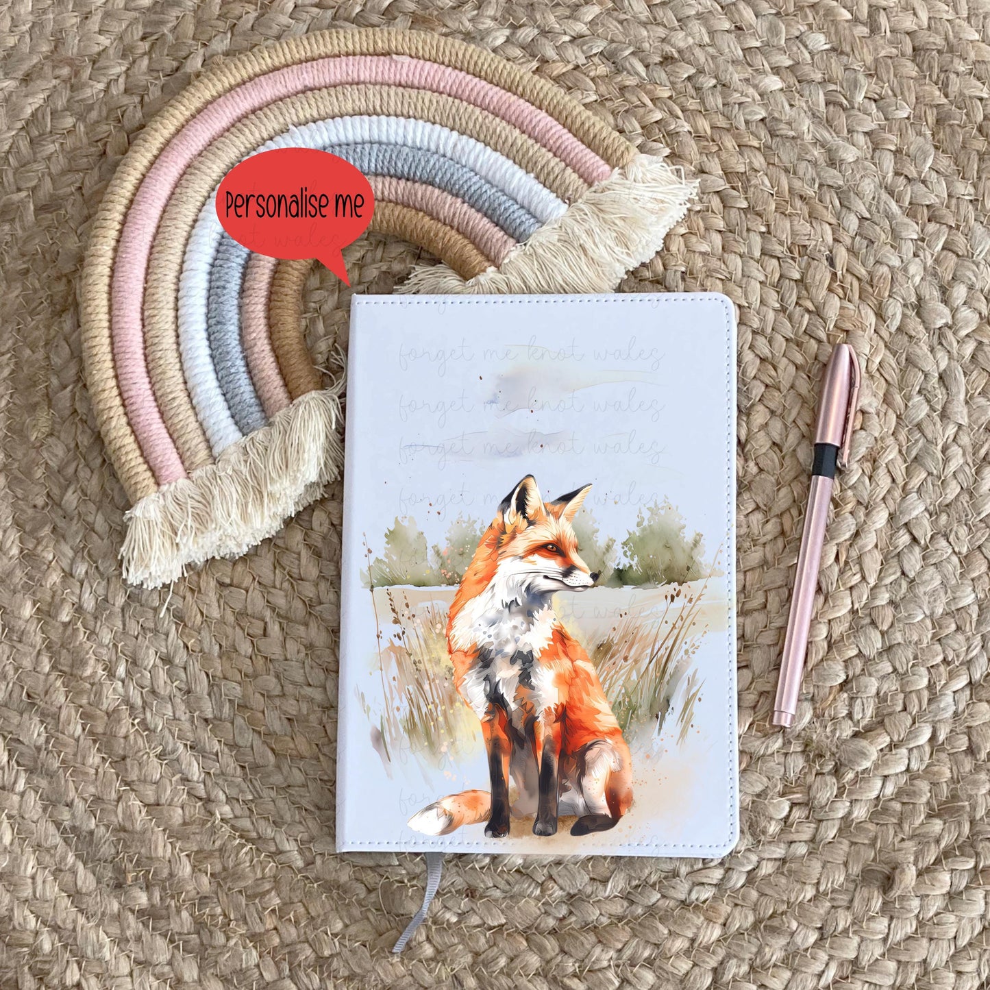 Fox Notebook,Personalised Fox Notebook For Nannie, Friend Gift, Gift For Her