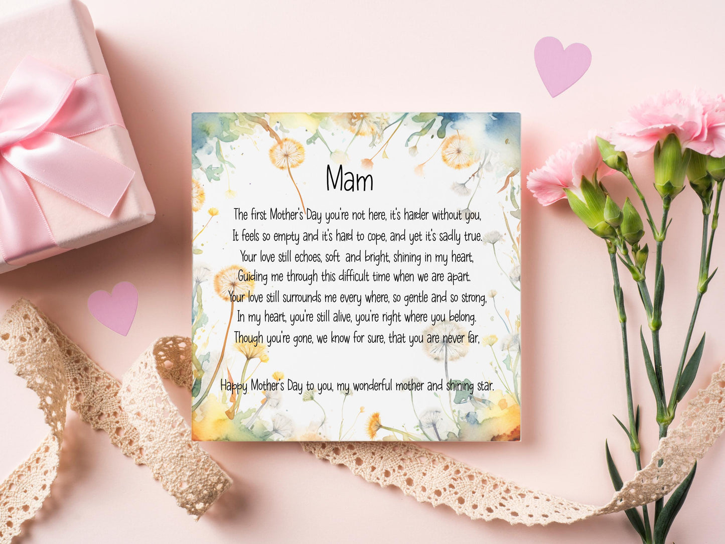 1st Mothers Day Without You, Remembrance Card, Mother's Day Without You Card, Memorial Mothers Day Card, Mum In Heaven Card, Poem For Mum