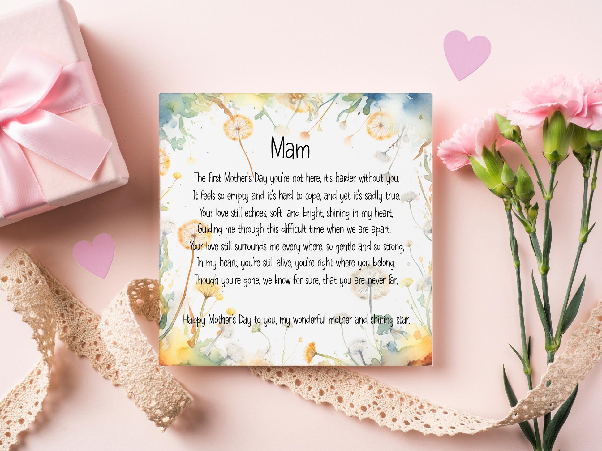 1st Mothers Day Without You, Remembrance Card, Mother's Day Without You Card, Memorial Mothers Day Card, Mum In Heaven Card, Poem For Mum