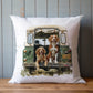 Personalised Rottweiler Land Rover Cushion Gift, Border Collie, Cocker Spaniel, Cockapoo, Black Labrador, Border Terrier, Doberman, Red Lab
