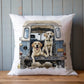 Personalised Cocker Spaniel Land Rover Cushion Gift, Border Collie, Cockapoo, Rottweiler, Black Labrador, Border Terrier, Doberman, Red Lab