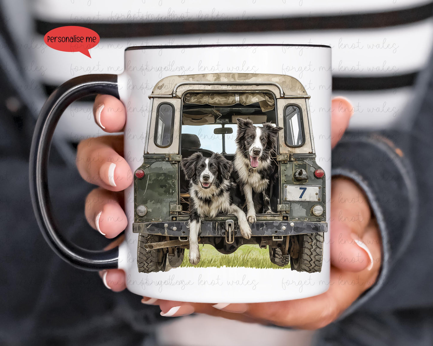 Personalised Red Lab Land Rover Mug Gift, Border Collie, Cocker Spaniel, Rottweiler, Black Labrador, Border Terrier, Doberman, Red Lab