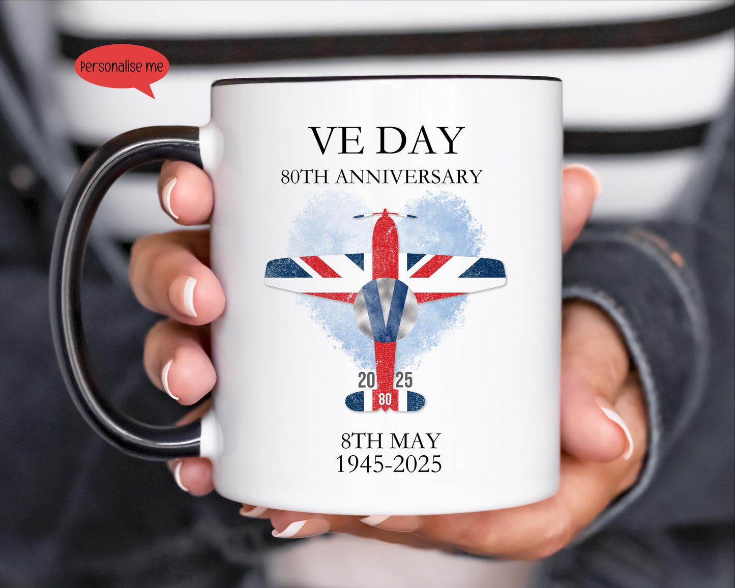 VE Day 80 Mug, VE Day Commemorative Mug, 80th Anniversary Remembrance Mug, 8th May 1945 - 2025