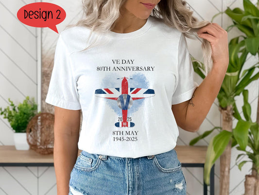VE Day 80 T-Shirt, VE Day Commemorative T-Shirt, 80th Anniversary Remembrance Tee, 8th May 1945 - 2025