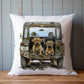 Personalised Rottweiler Land Rover Cushion Gift, Border Collie, Cocker Spaniel, Cockapoo, Black Labrador, Border Terrier, Doberman, Red Lab