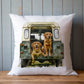 Personalised Border Collie Land Rover Cushion Gift, Cockapoo, Cocker Spaniel, Rottweiler, Black Labrador, Border Terrier, Doberman, Red Lab
