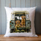 Personalised Cockapoo Land Rover Cushion Gift, Border Collie, Cocker Spaniel, Rottweiler, Black Labrador, Border Terrier, Doberman, Red Lab