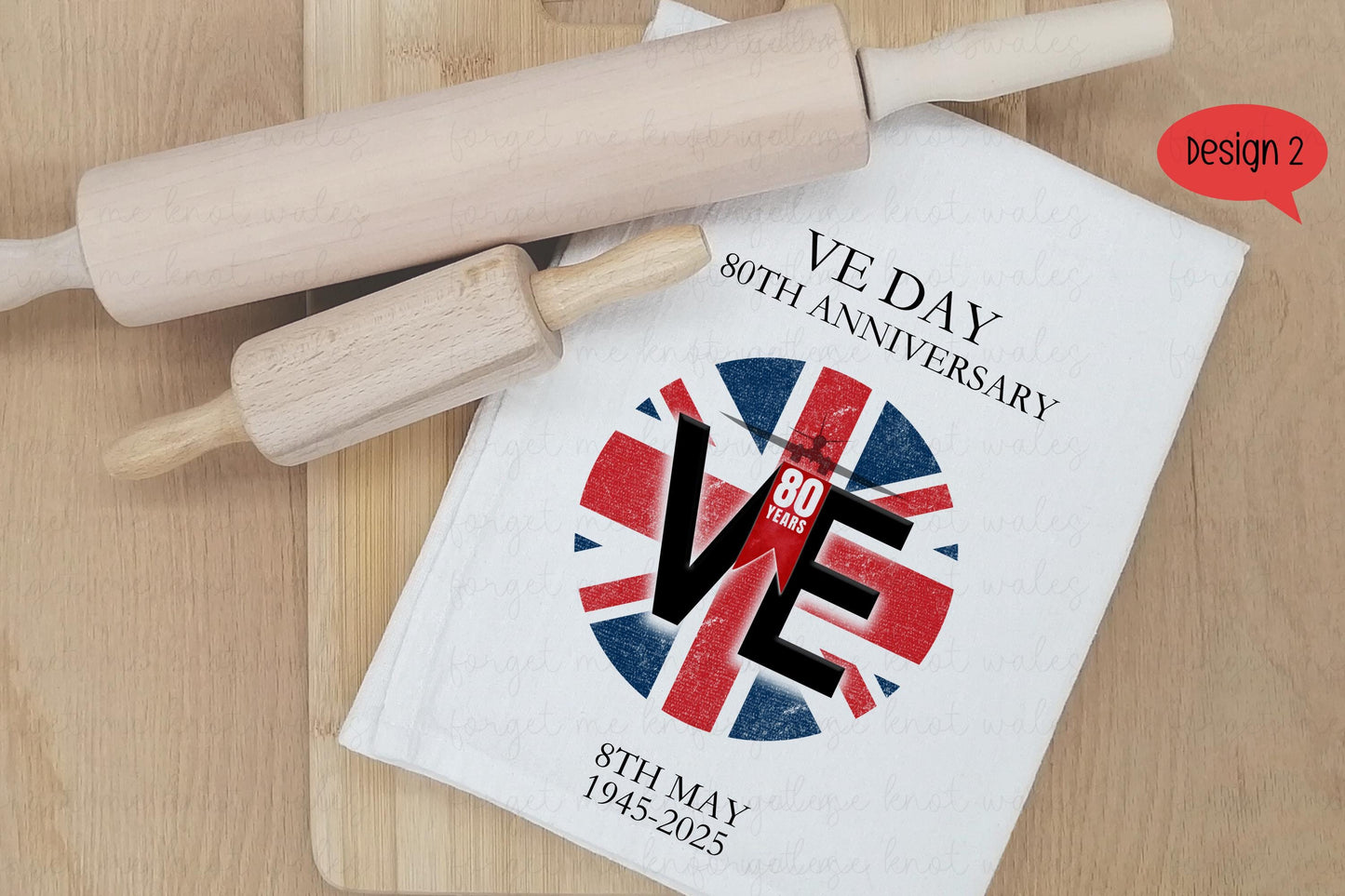 VE Day 80 Year Anniversary T-towel, VE Day Commemorative T-Towel, VE Day Celebrations T-Towel Gift