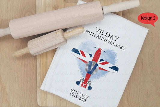 VE Day 80 Year Anniversary T-towel, VE Day Commemorative T-Towel, VE Day Celebrations T-Towel Gift