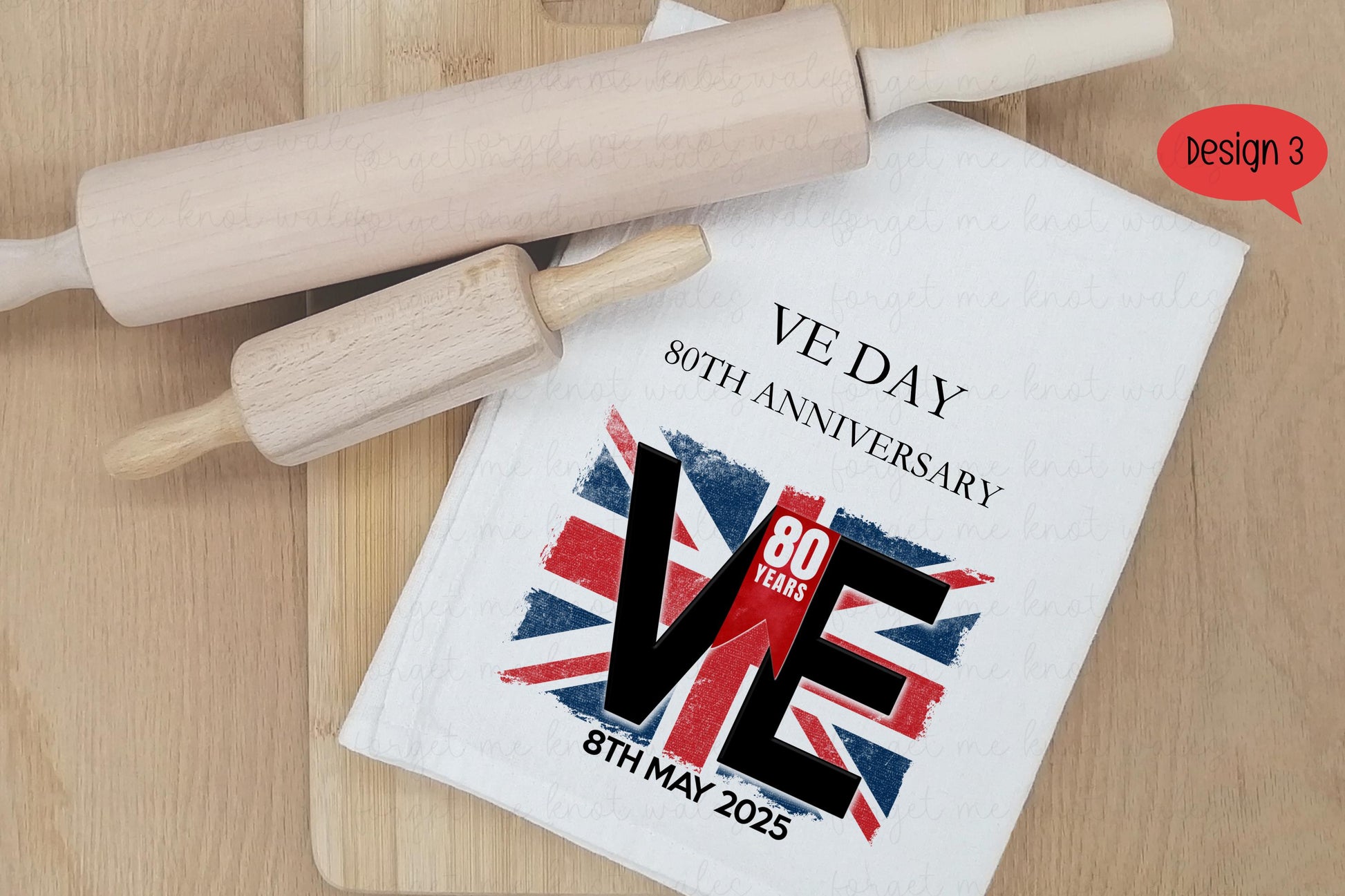 VE Day 80 Year Anniversary T-towel, VE Day Commemorative T-Towel, VE Day Celebrations T-Towel Gift