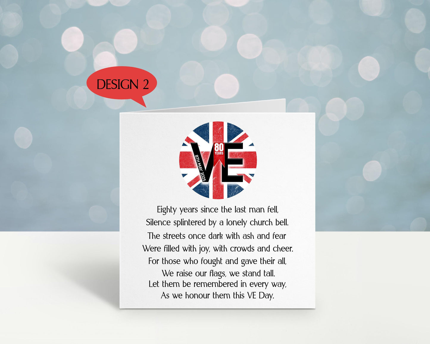 VE Day 80 Card, VE Day Commemorative Keepsake Card, 80th Anniversary Remembrance Card, 8th May 1945 - 2025