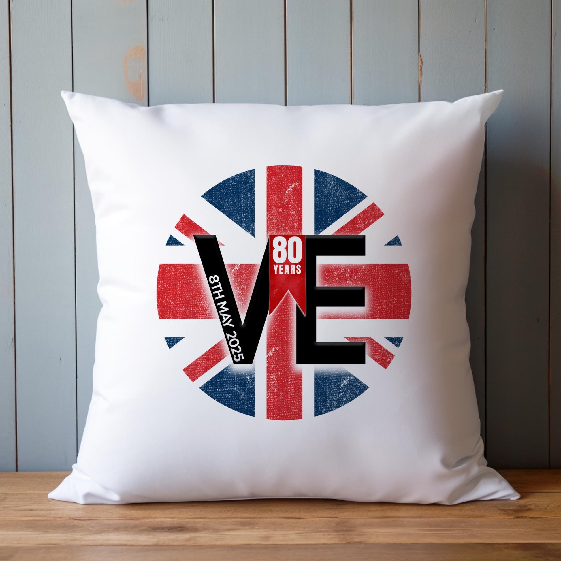 VE Day 80 Cushion, VE Day Commemorative Cushion, 80th Anniversary Remembrance Cushion, 8th May 1945 - 2025