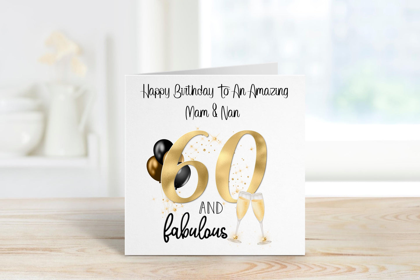 Mum & Nan Birthday 60th Birthday Card, Mum And Nana Birthday Card, Nannie Birthday Card, Card For Nanny, Card For Grandma, 60 And Fabulous