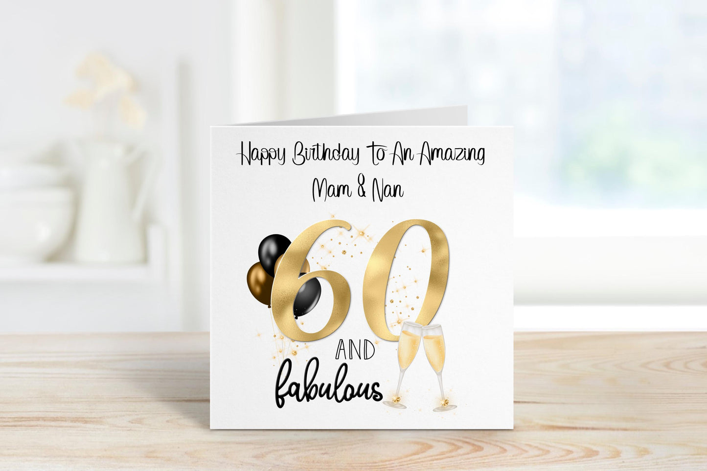 Mum & Nan Birthday 60th Birthday Card, Mum And Nana Birthday Card, Nannie Birthday Card, Card For Nanny, Card For Grandma, 60 And Fabulous
