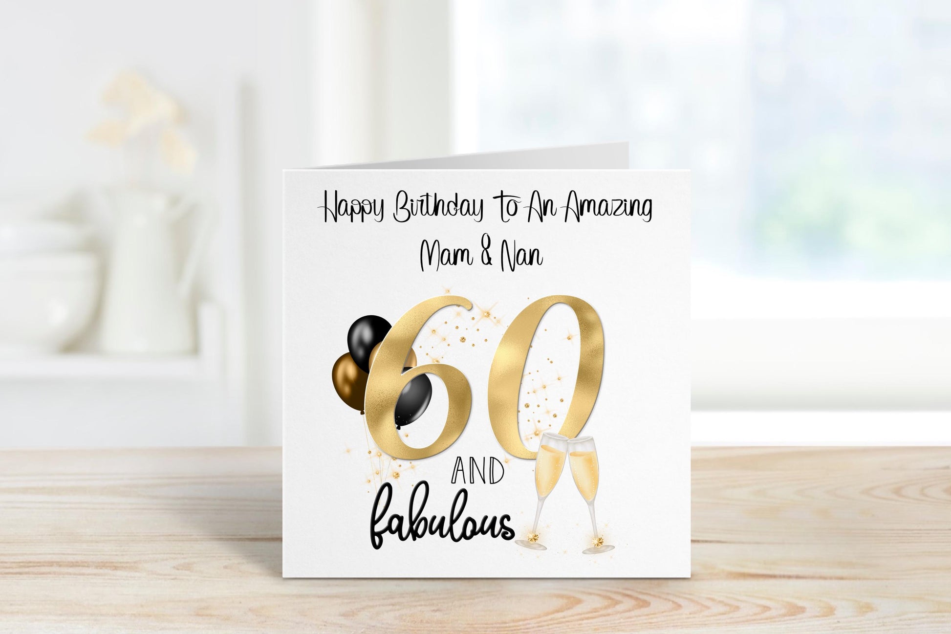 Mum & Nan Birthday 60th Birthday Card, Mum And Nana Birthday Card, Nannie Birthday Card, Card For Nanny, Card For Grandma, 60 And Fabulous