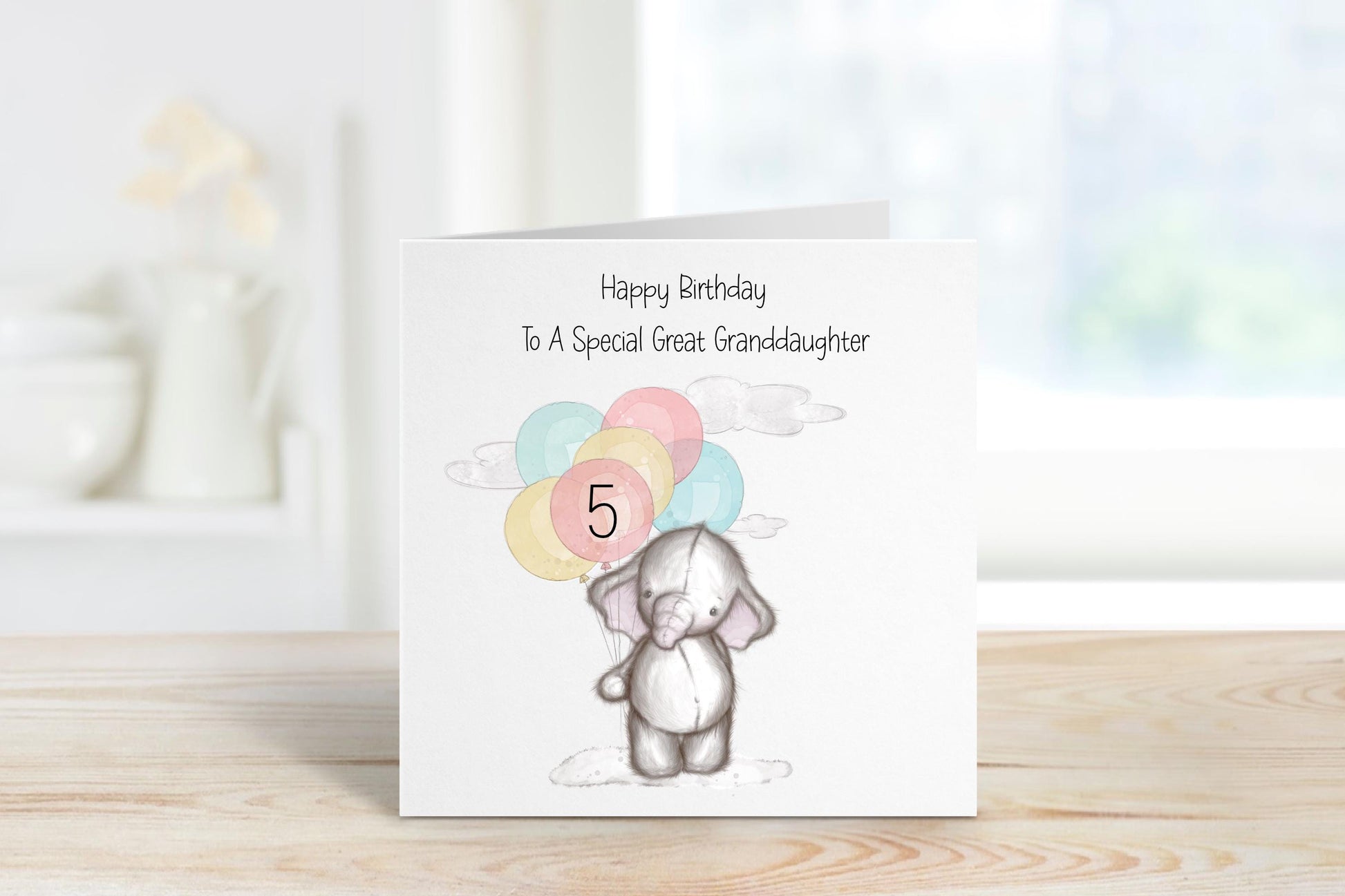 Great Granddaughter Elephant Birthday Card Personalised Birthday Card For Great Niece Or For A Special Little Girl Birthday Card
