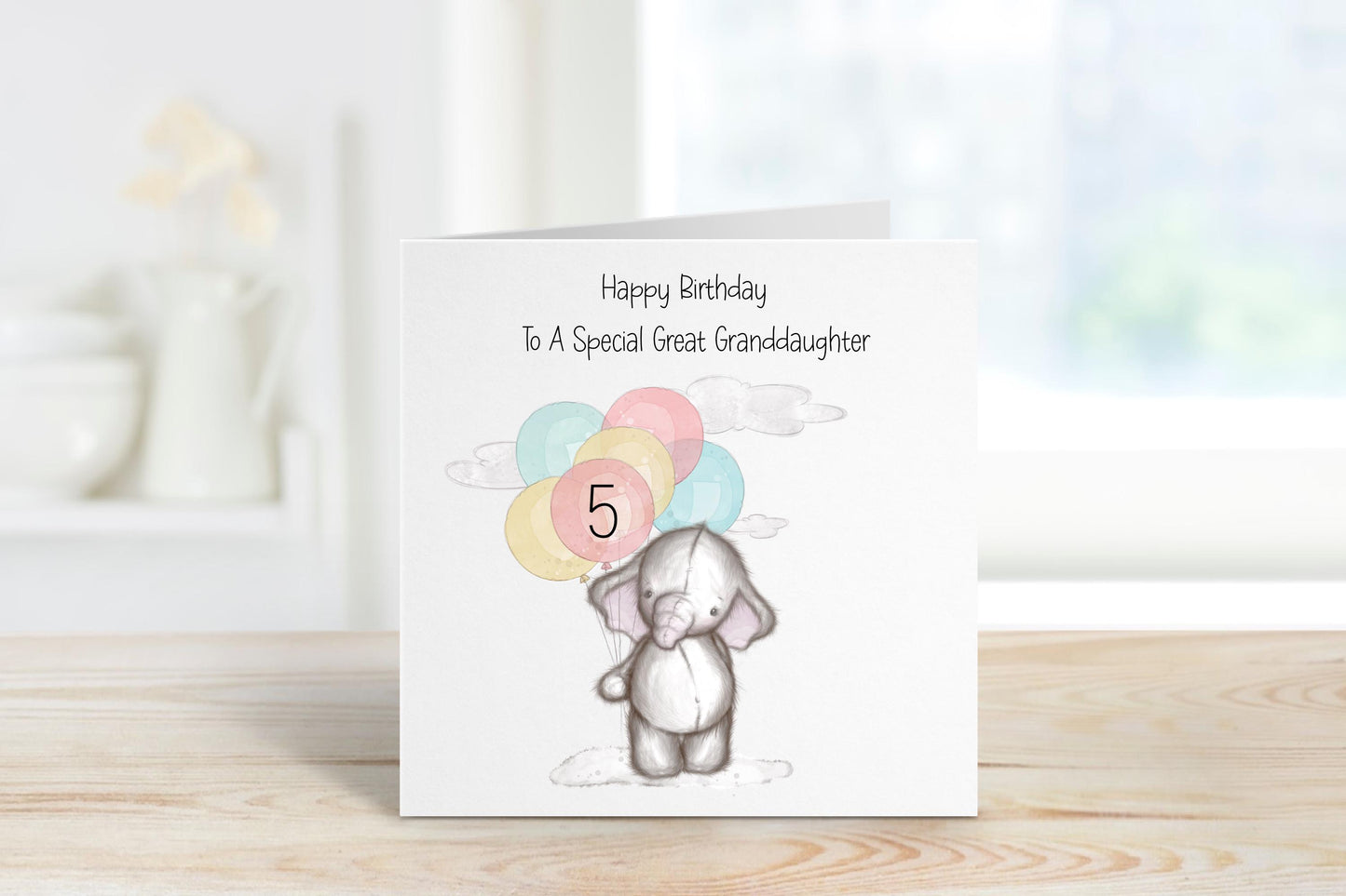 Great Granddaughter Elephant Birthday Card Personalised Birthday Card For Great Niece Or For A Special Little Girl Birthday Card