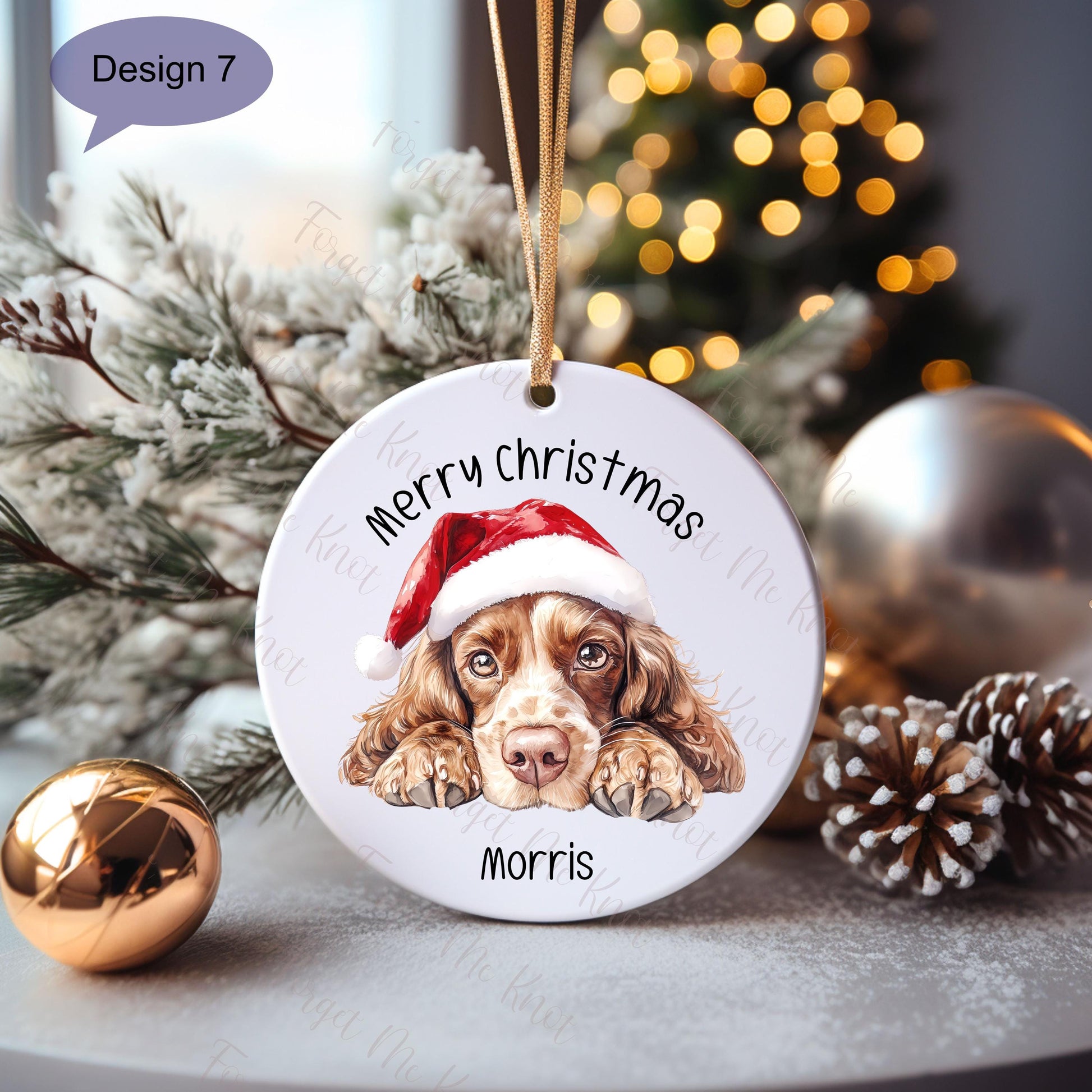 Cocker Spaniel Christmas Bauble, Personalised Pet Dog Christmas Tree Decoration, Gift For Dog Family, Dog Lover, Cocker Spaniel Xmas Bauble