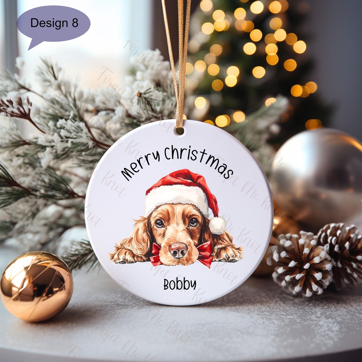 Cocker Spaniel Christmas Bauble, Personalised Pet Dog Christmas Tree Decoration, Gift For Dog Family, Dog Lover, Cocker Spaniel Xmas Bauble
