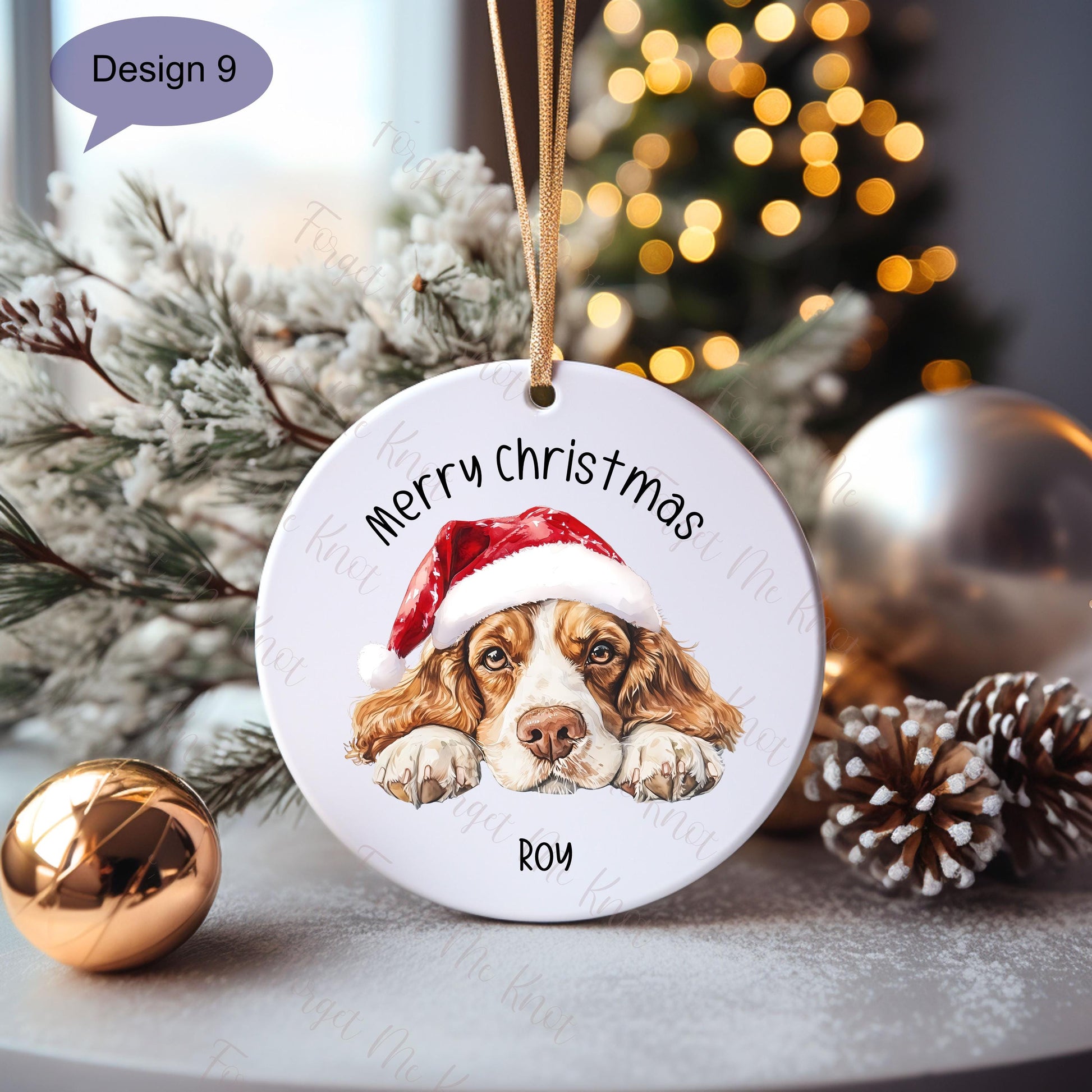 Cocker Spaniel Christmas Bauble, Personalised Pet Dog Christmas Tree Decoration, Gift For Dog Family, Dog Lover, Cocker Spaniel Xmas Bauble