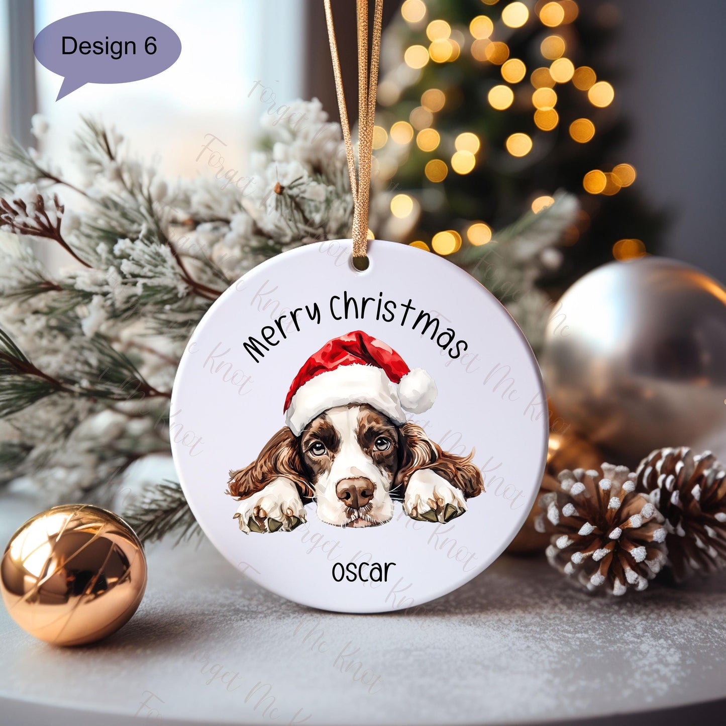 Cocker Spaniel Christmas Bauble, Personalised Pet Dog Christmas Tree Decoration, Gift For Dog Family, Dog Lover, Cocker Spaniel Xmas Bauble
