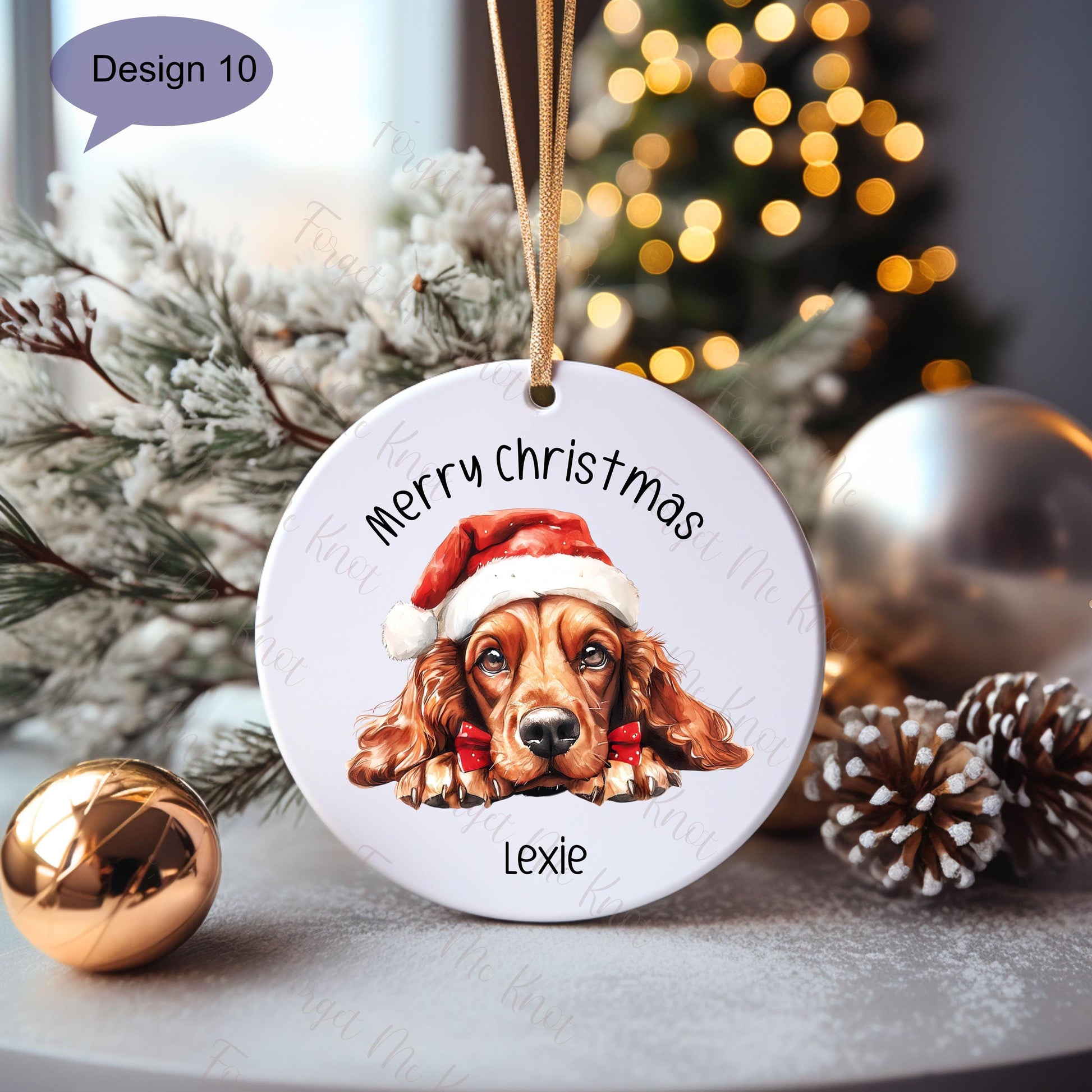 Cocker Spaniel Christmas Bauble, Personalised Pet Dog Christmas Tree Decoration, Gift For Dog Family, Dog Lover, Cocker Spaniel Xmas Bauble