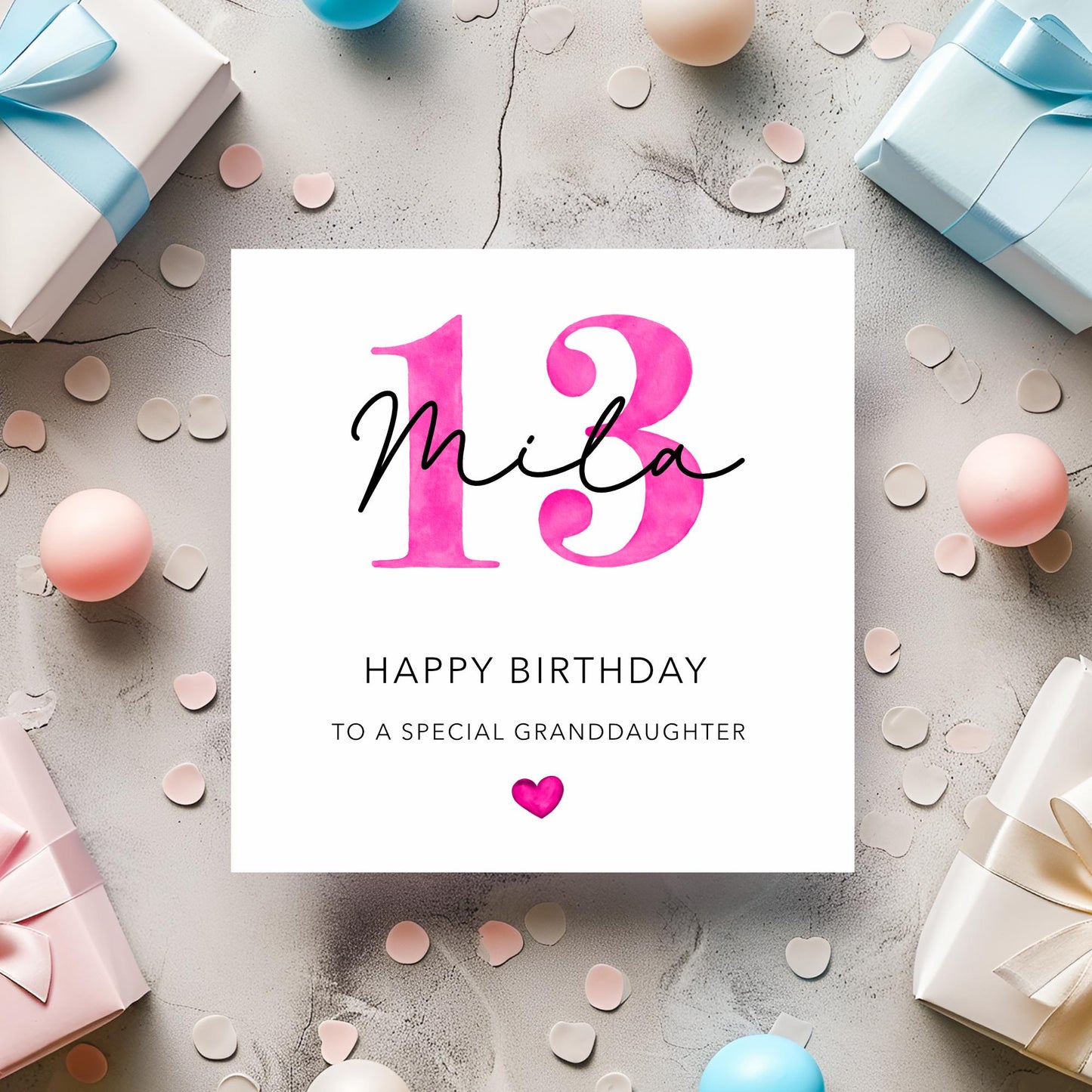 Granddaughter 13th Birthday Card, Personalised 13th Birthday Card For Daughter, Officially A Teenager Card, Daughter 13th Birthday Card